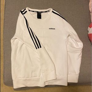 White Adidas Crewneck Sweatshirt